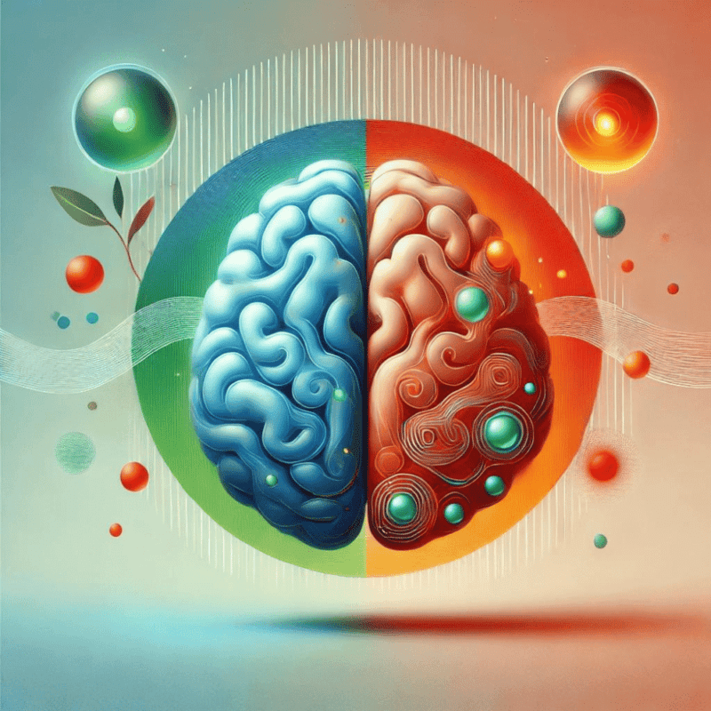 Image contrasting an inflamed vs a healthy brain